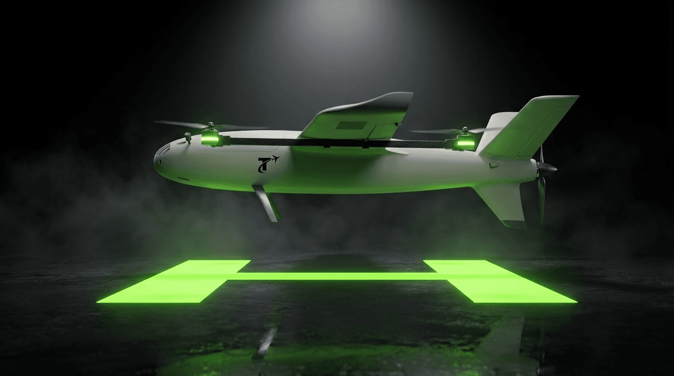 Stork VTOL completing a delivery landing